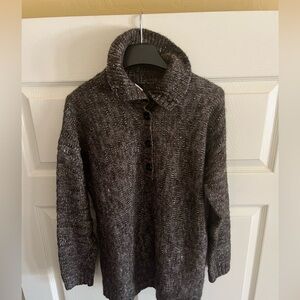 J Crew Brown Button Up Sweater